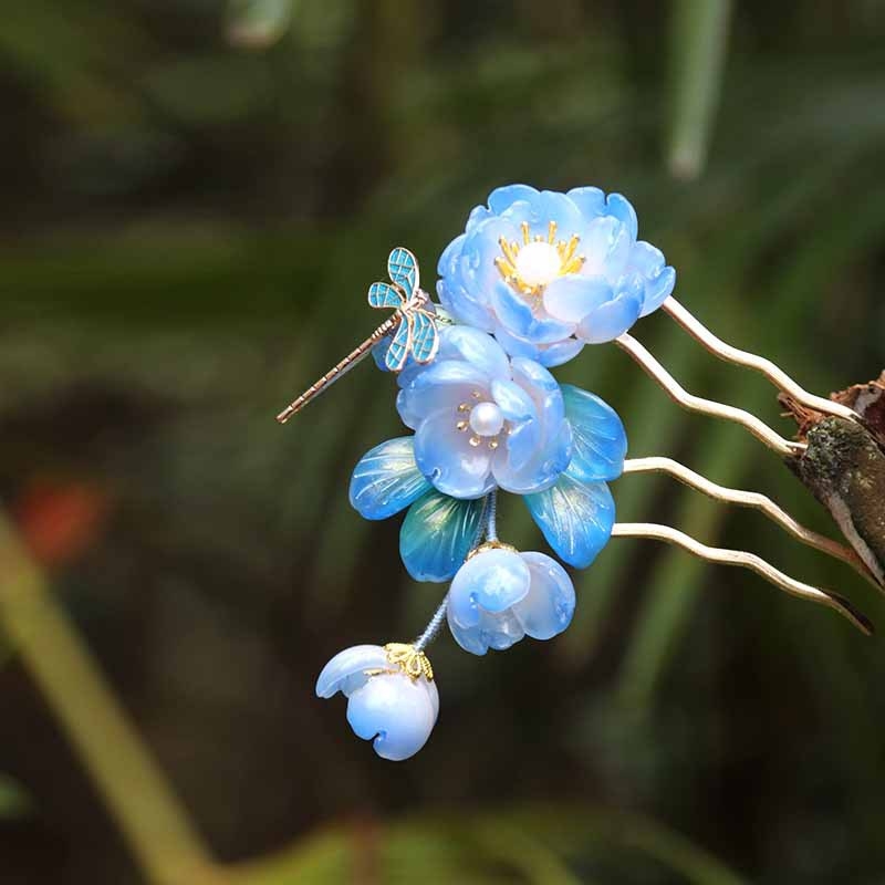 Ötvözetből készült hajcsat nőknek, fejfedő kiegészítő virágmotívummal, tavasz 2025