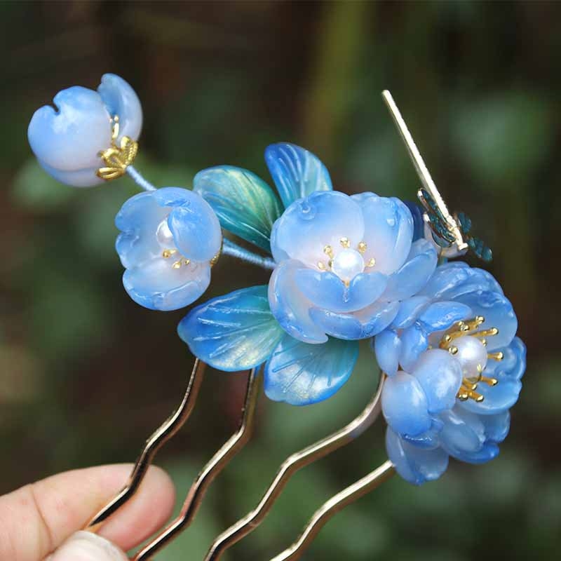 Ötvözetből készült hajcsat nőknek, fejfedő kiegészítő virágmotívummal, tavasz 2025