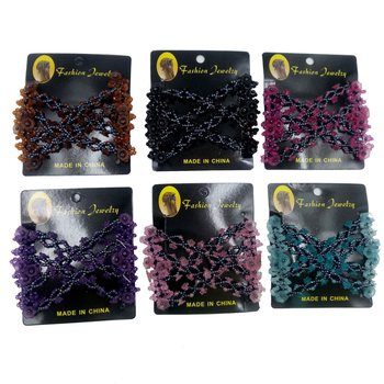 CR5 Fém hajfésű, koreai stílus, virágos mintázat, szövés