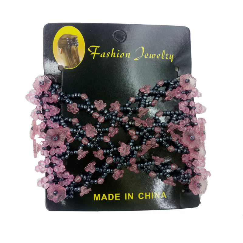 CR5 Fém hajfésű, koreai stílus, virágos mintázat, szövés