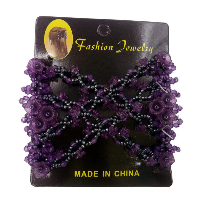 CR5 Fém hajfésű, koreai stílus, virágos mintázat, szövés