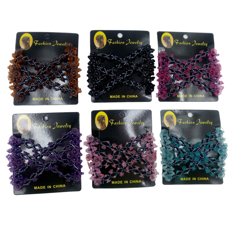 CR5 Fém hajfésű, koreai stílus, virágos mintázat, szövés