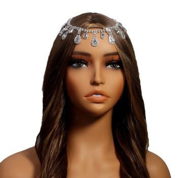 Koreai stílusú hajfésű csepp alakú strasszkövekkel, menyasszonyi hajdísz fehér kristályokkal, elektroplakolás