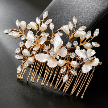 Fejfedő hajcsat – virág alakú, ötvözet strasszokkal, diamantszerű kidolgozás