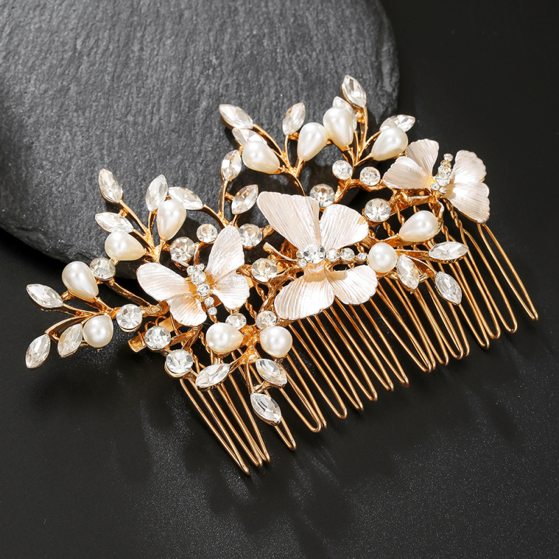 Fejfedő hajcsat – virág alakú, ötvözet strasszokkal, diamantszerű kidolgozás