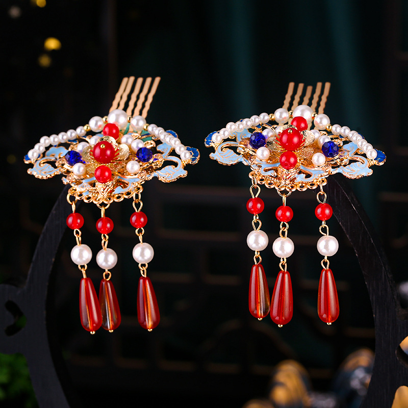 Cloisonné hajdísz nőknek - Ősz 2023 (Anyag: Cloisonné; Stílus: Nők; Kategória: Fejdísz)