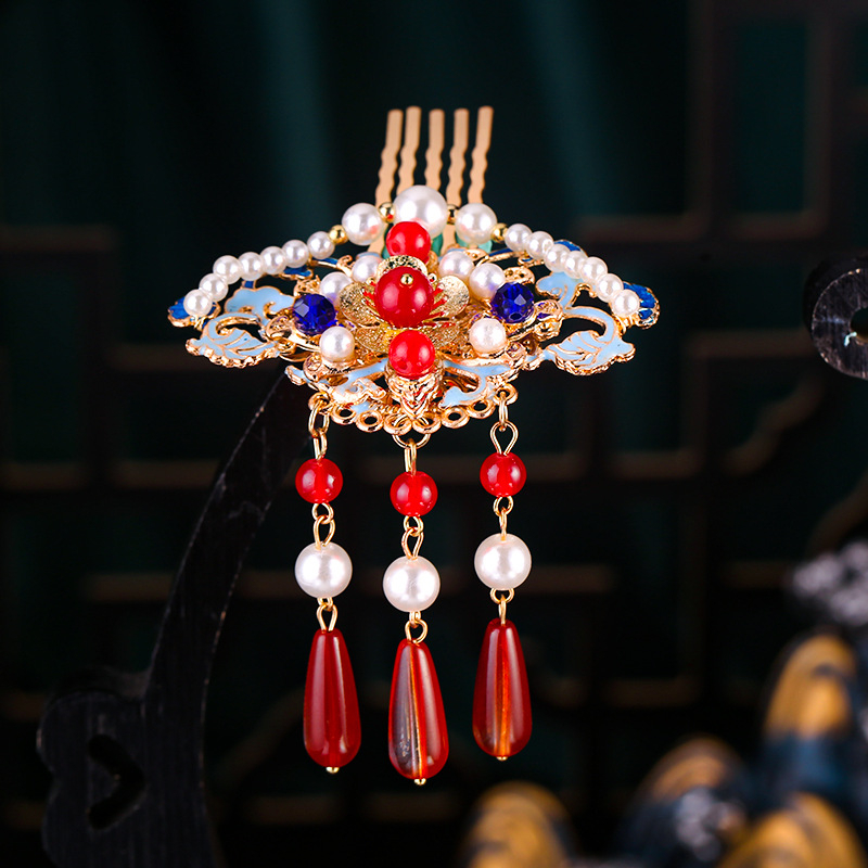 Cloisonné hajdísz nőknek - Ősz 2023 (Anyag: Cloisonné; Stílus: Nők; Kategória: Fejdísz)