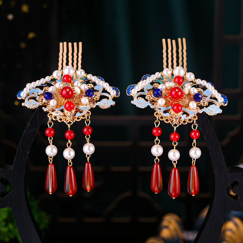 Cloisonné hajdísz nőknek - Ősz 2023 (Anyag: Cloisonné; Stílus: Nők; Kategória: Fejdísz)