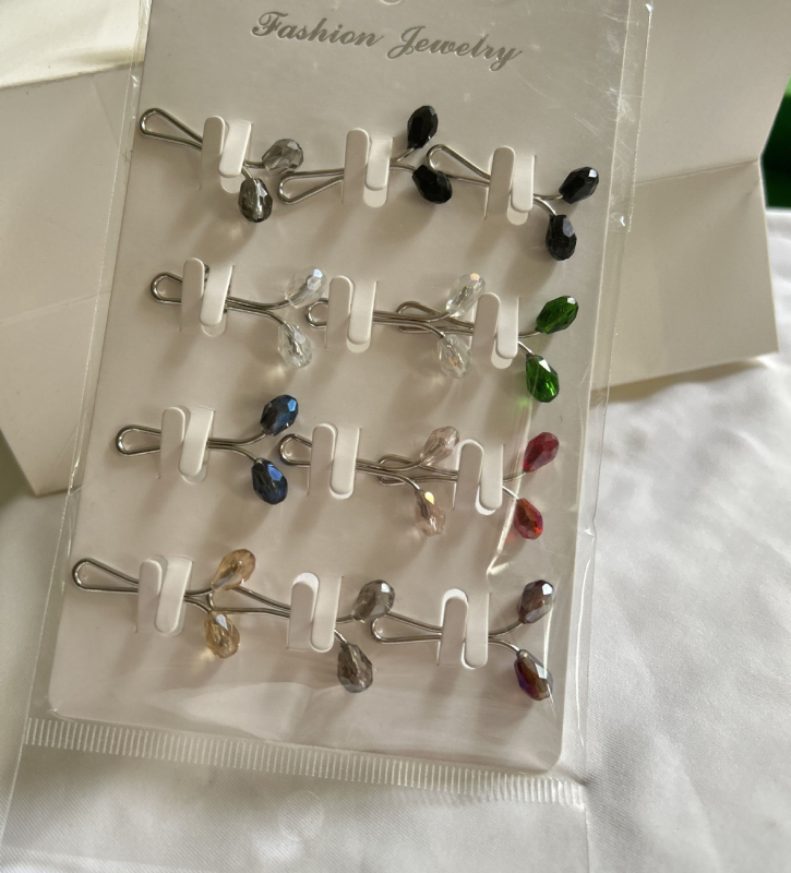 Női sálkapocskészlet, U-alakú klipsz ötvözetből, elektroplatt bevonat (Származás: Jinhua)