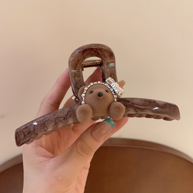 Clip de păr 530 – inimă cu stele, clip duckbill pentru breton lateral, realizare manuală, materiale mixte, stil pastoral