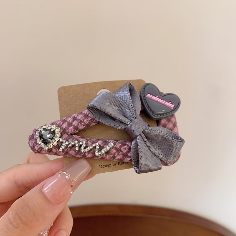 Clip de păr Duckbill pentru femei – plastic, lucrat manual, inserție din aliaj de cupru, fundă leopard retro, accesoriu pentru cap.