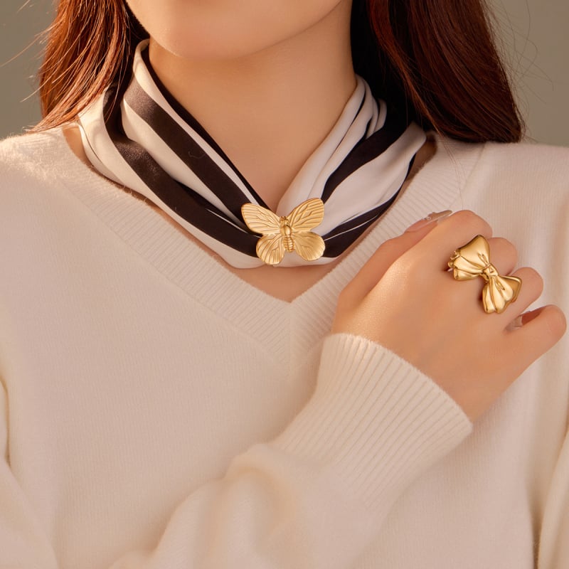 Nimai titán-acél masni sálcsat – divat kiegészítő, elektroplating, őszi 2024, modell NMSH-A738-1