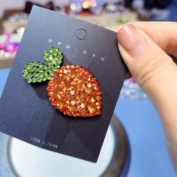 Clamă de păr BB din rhinestone, stil morcov, lucrată manual, Daxin