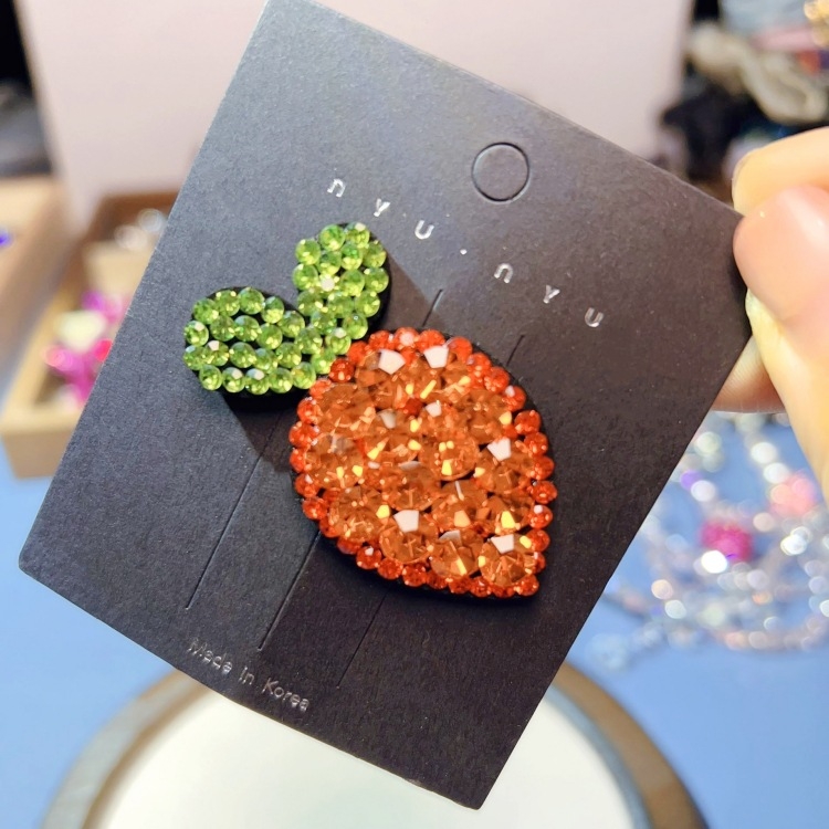 Clamă de păr BB din rhinestone, stil morcov, lucrată manual, Daxin