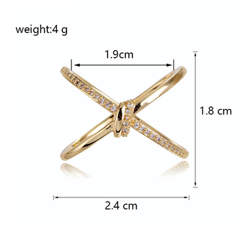 Háromgyűrűs réz sálcsat X-alakú csattal — geometriai forma, elektroplattázott bevonat, modell K017, 2025 tavasza
