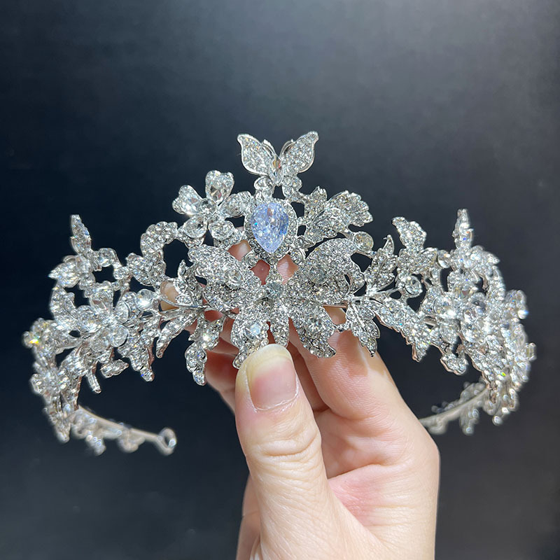 Tiara za vjenčanje s cirkonima – stil princeze/dijete, metal, proljeće 2025