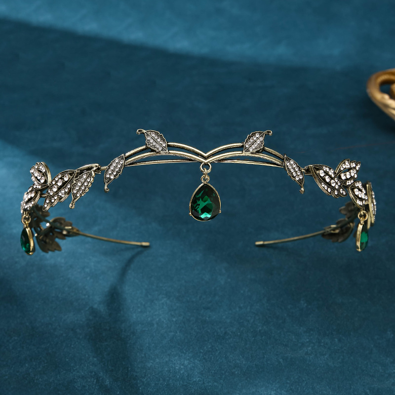 Ogrlica za glavu – Vintage legura s motivom lišća i rhinestones, čistoća K9, dijamantno obrađeni kristali