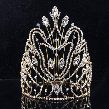 Ženska kruna za kosu, Rhinestone, 888 čistoća, elektroplating, bijeli kristal