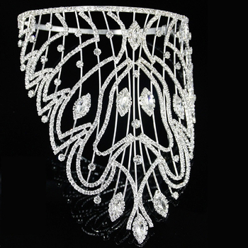 Ženska kruna za kosu, Rhinestone, 888 čistoća, elektroplating, bijeli kristal
