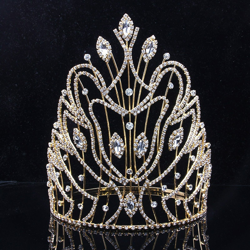 Ženska kruna za kosu, Rhinestone, 888 čistoća, elektroplating, bijeli kristal