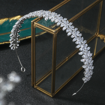 Vjenčana tiara s kristalima, ručno izrađena Platinum Rainbow, stil The Crown