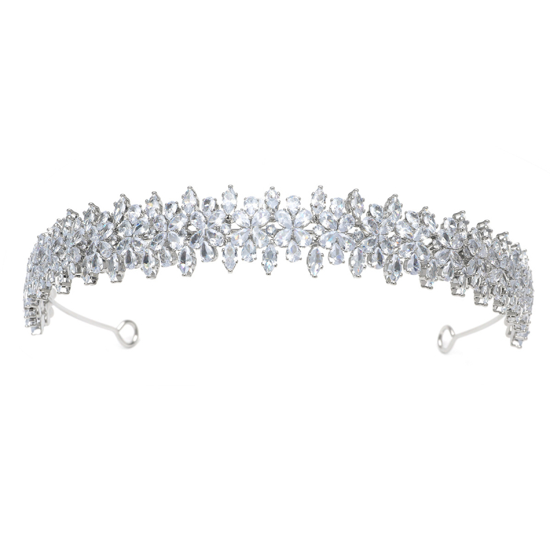 Vjenčana tiara s kristalima, ručno izrađena Platinum Rainbow, stil The Crown