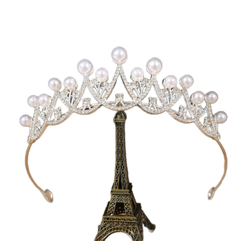 Аксесоари за глава: винтидж корона тиара с перли и кристали, електроплатирана, естествени перли, есен 2025