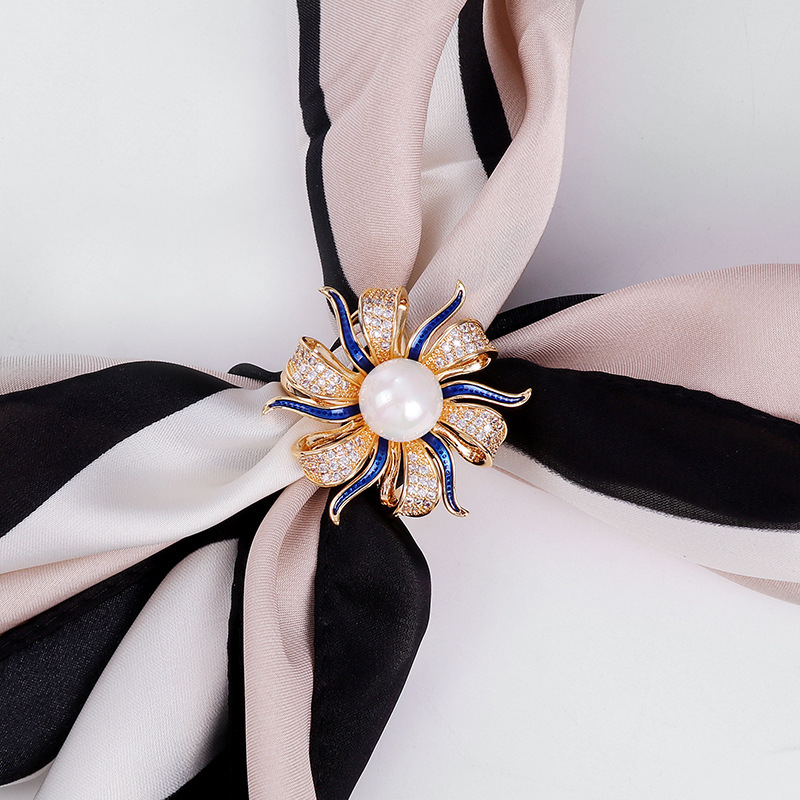 Réz gallérzár masnit s virágmotívummal, elektroplakált felület, japán-koreai stílus, 2025 tavaszi kiadás