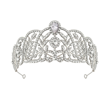 Nevjesta kruna – od legure, bijeli kristali, elektroplatiranje, elegantna tiara princeze