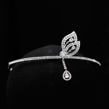 Сватбена диадема с пеперуда, прост дизайн, корона от сплав, ръчна изработка