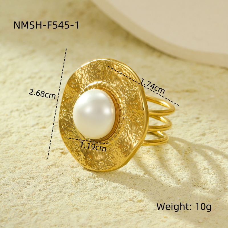 Titánacél gyűrű geometriai textúrával, női divatos stílus, elektroplatázott felület, utazási ajándékként