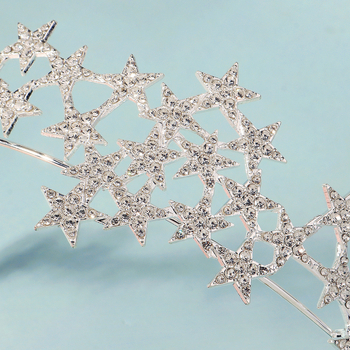 Coroană din aliaj, brodată cu diamante, accesoriu pentru cap pentru femei – modă pentru nunți și petreceri