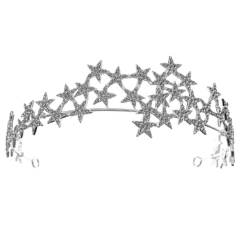 Coroană din aliaj, brodată cu diamante, accesoriu pentru cap pentru femei – modă pentru nunți și petreceri