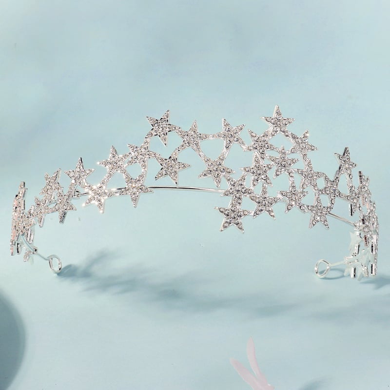 Coroană din aliaj, brodată cu diamante, accesoriu pentru cap pentru femei – modă pentru nunți și petreceri