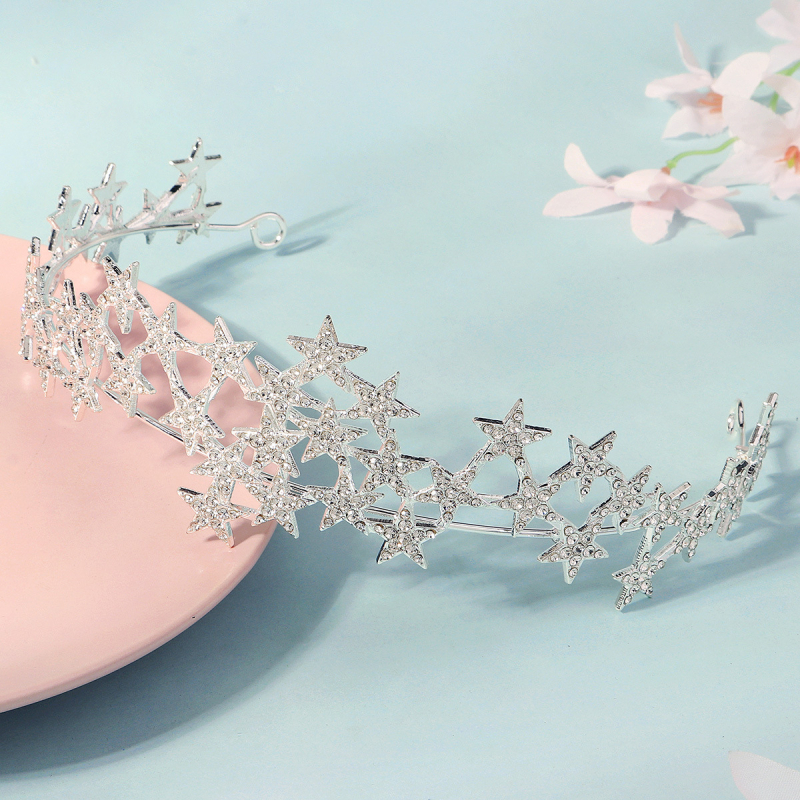Coroană din aliaj, brodată cu diamante, accesoriu pentru cap pentru femei – modă pentru nunți și petreceri