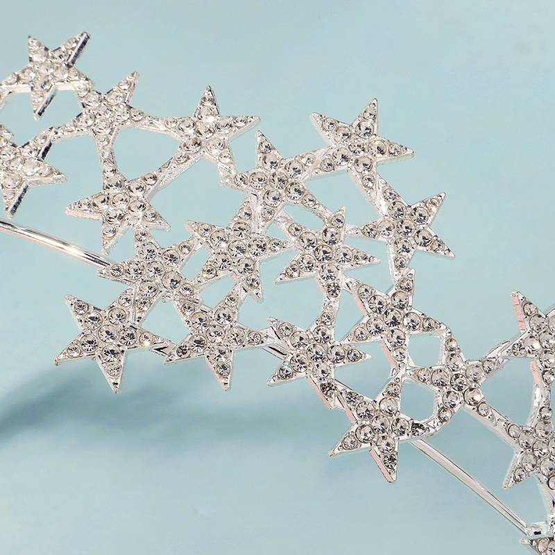 Coroană din aliaj, brodată cu diamante, accesoriu pentru cap pentru femei – modă pentru nunți și petreceri