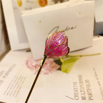 Accesorii pentru cap: agrafă de păr din cupru cu floare, stil chinezesc, finisaj cu ulei, Xiang Nan, decor floral