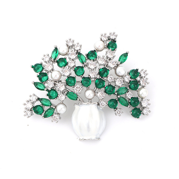 Broșă din cupru cu design floral, placare electrolitică, pentru decorare și cadouri