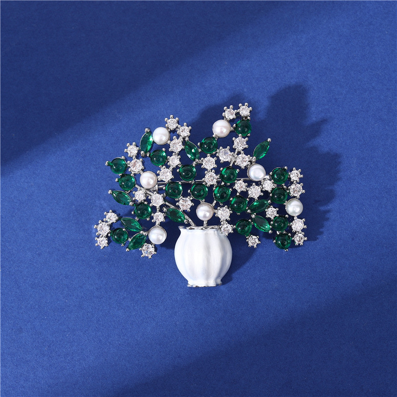 Broșă din cupru cu design floral, placare electrolitică, pentru decorare și cadouri