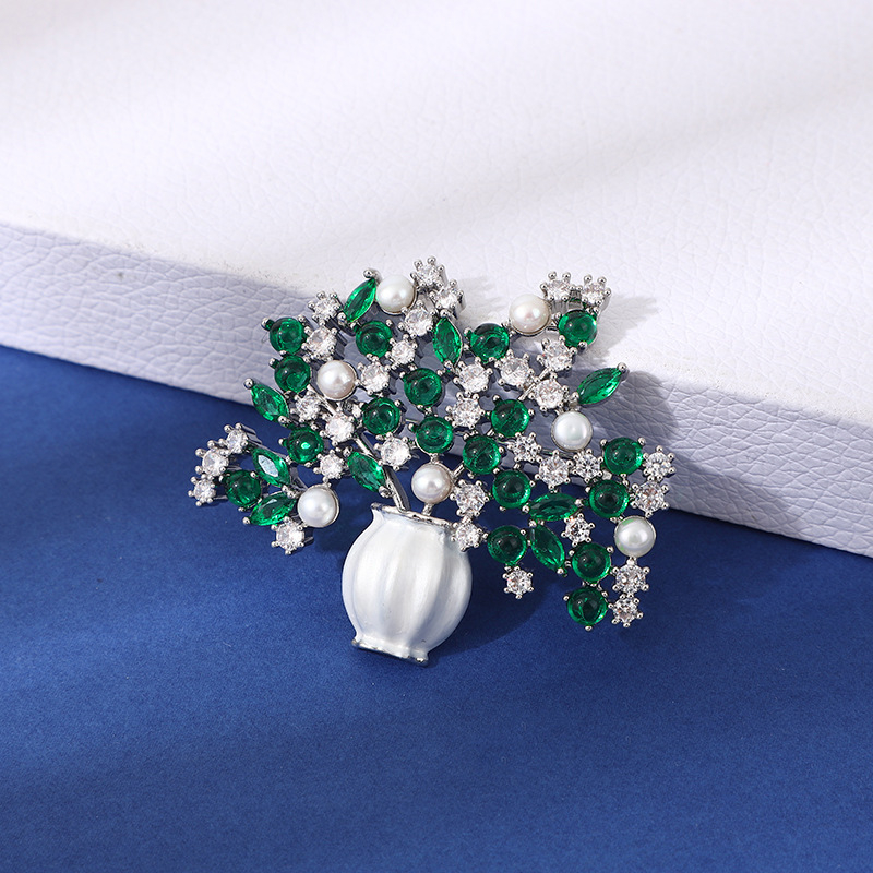 Broșă din cupru cu design floral, placare electrolitică, pentru decorare și cadouri