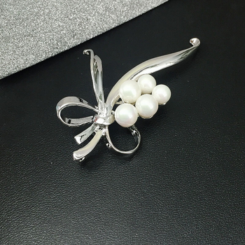 Broșă cu fundă în stil coreean, design floral, din aliaj, placare electroplată, unisex, stil desene animate