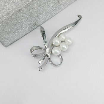 Broșă cu fundă în stil coreean, design floral, din aliaj, placare electroplată, unisex, stil desene animate