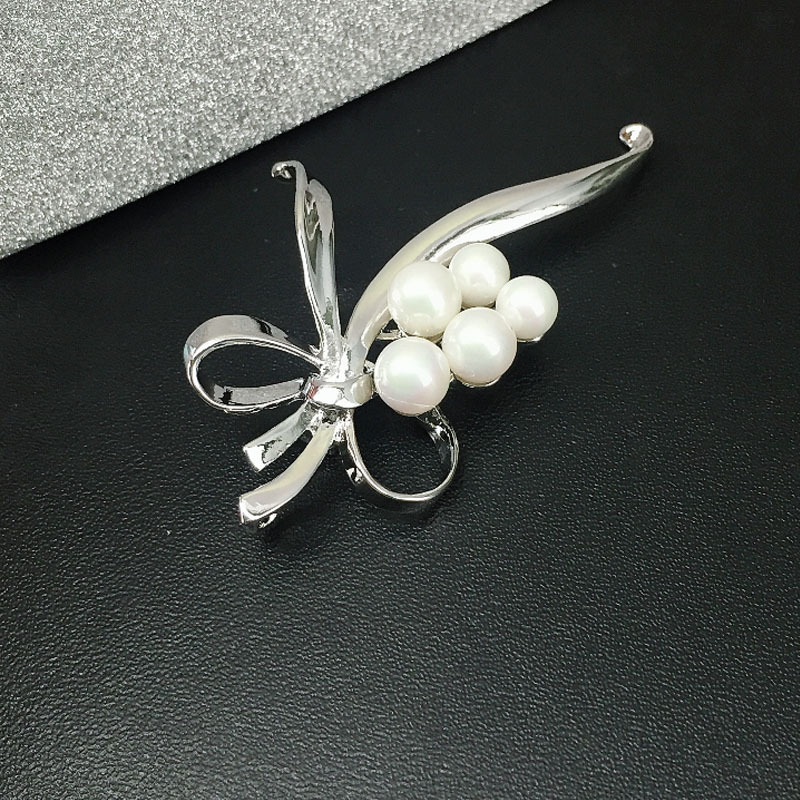 Broșă cu fundă în stil coreean, design floral, din aliaj, placare electroplată, unisex, stil desene animate