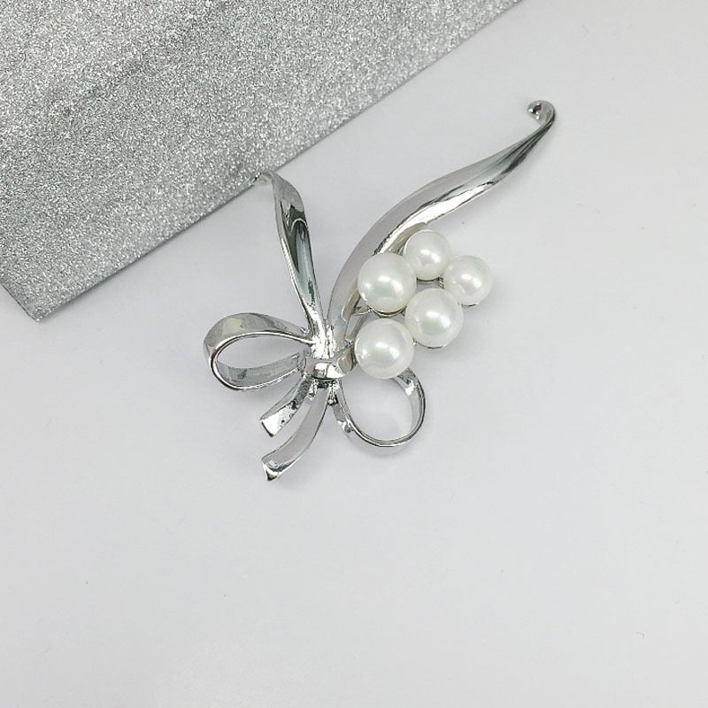 Broșă cu fundă în stil coreean, design floral, din aliaj, placare electroplată, unisex, stil desene animate