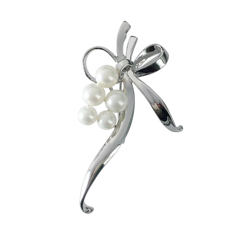 Broșă cu fundă în stil coreean, design floral, din aliaj, placare electroplată, unisex, stil desene animate