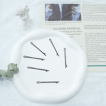 Clips metalice pentru păr cu textură ondulată pentru șuvițe laterale – accesoriu de păr unisex, finisaj cu vopsire la cuptor