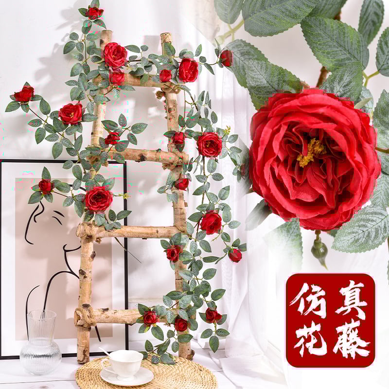 Viță artificială din mătase cu trandafiri, decor pe perete pentru nuntă, exterior și recuzită pentru fotografie