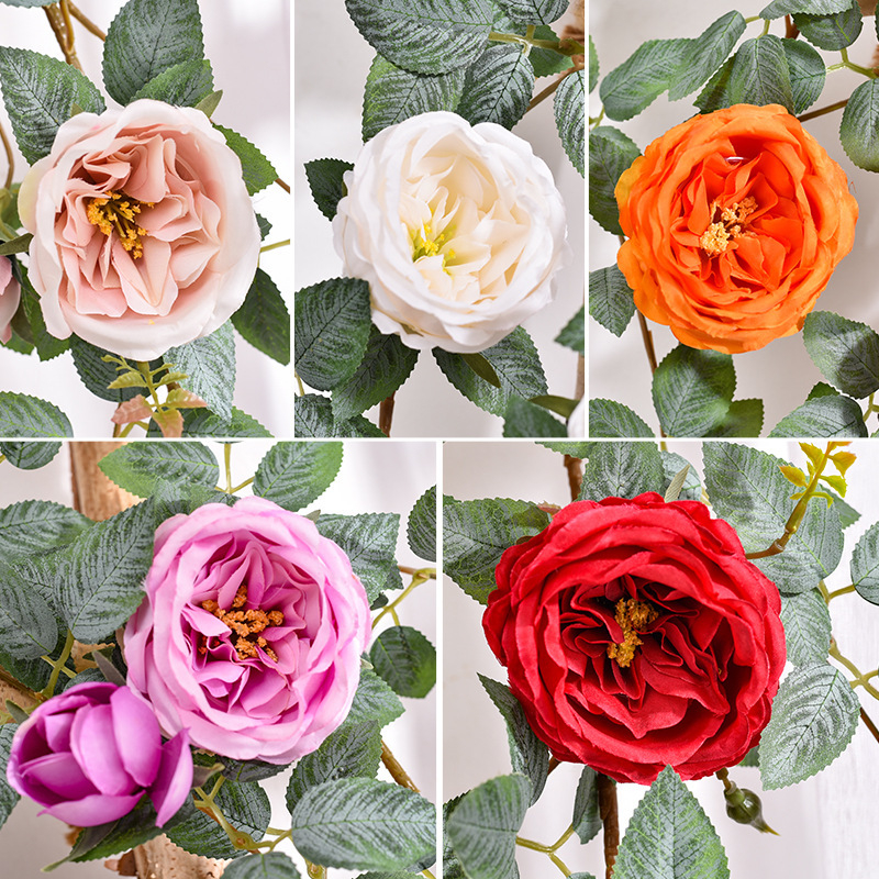 Viță artificială din mătase cu trandafiri, decor pe perete pentru nuntă, exterior și recuzită pentru fotografie