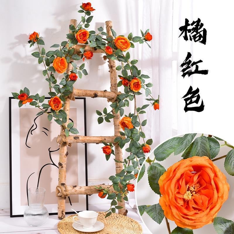 Viță artificială din mătase cu trandafiri, decor pe perete pentru nuntă, exterior și recuzită pentru fotografie