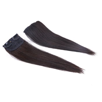 Real Hair Pad – Dispozitiv invizibil pentru volum la tâmple, păr drept, Păr real, Model Real Hair 2-3 Card Pad, poate fi vopsit, Brand Qiao Xi